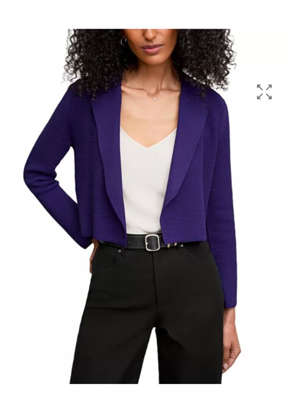 MM LaFleur Jolie Lapel Jardigan Jacket Royal Blue Purple Knit Blazer XXL